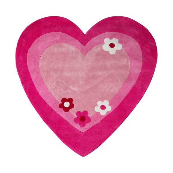 Ružový detský koberec 100x100 cm Love Heart – Premier Housewares