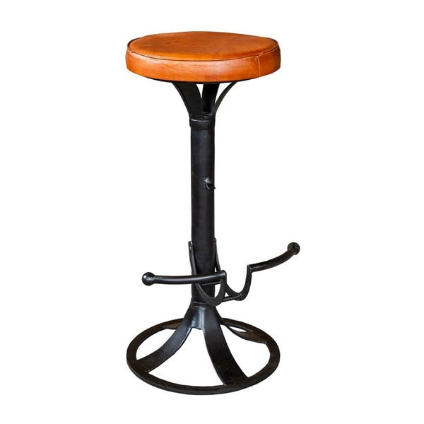 Barová stolička s poťahom z kože Antic Line Lorda, ø 35 cm