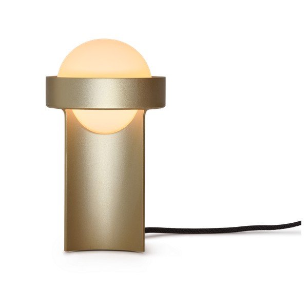 Stmievateľná stolová lampa v zlatej farbe so skleneným tienidlom (výška 22 cm) Loop – tala