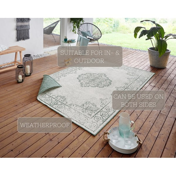 Zeleno-krémový vonkajší koberec NORTHRUGS Cebu, 160 x 230 cm-image-4