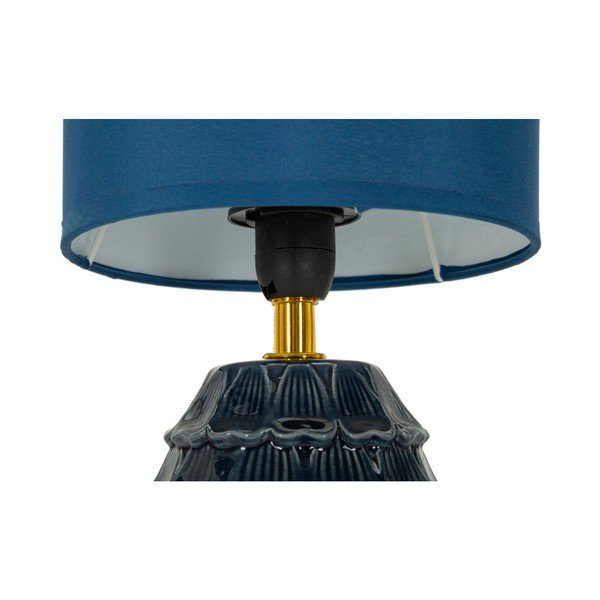Modrá keramická stolová lampa s textilným tienidlom (výška  30,5 cm) Pigny – Mauro Ferretti-image-4