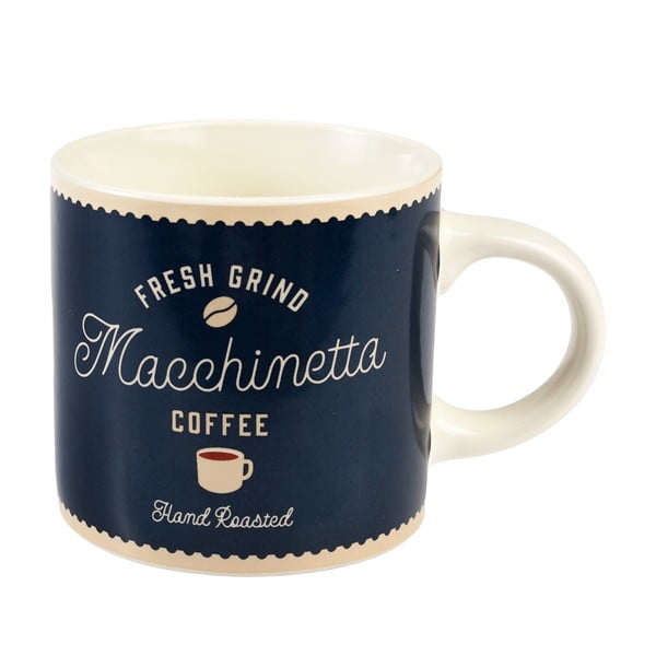 Tmavomodrý/krémový keramický hrnček 350 ml Macchinetta – Rex London-image-2