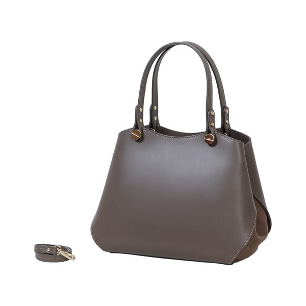 Sivo-hnedá kabelka z pravej kože Andrea Cardone Sante