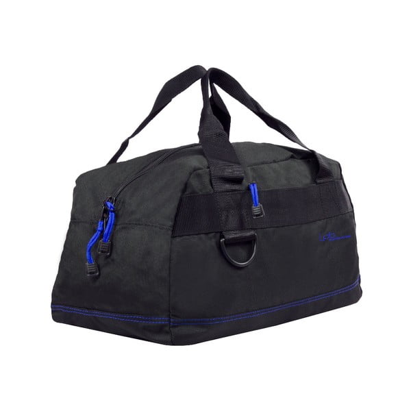Čierna cestovná taška s modrým lemom Les P'tites Bombes Toulouse, 17 l