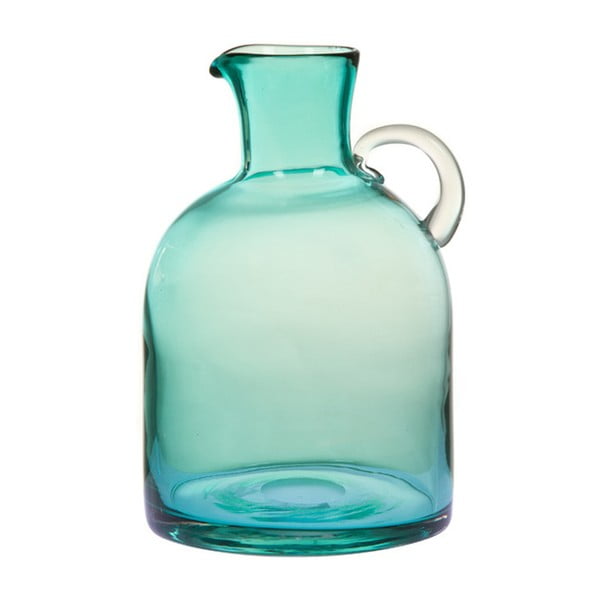 Tyrkysová sklenená váza / džbán na vodu Santiago Pons