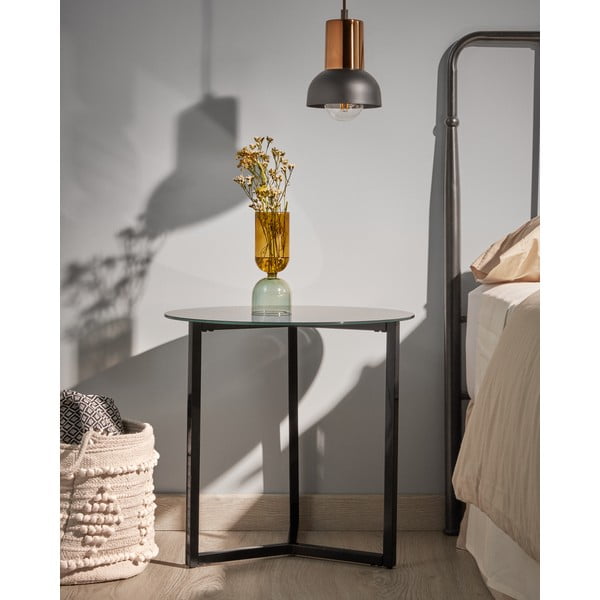 Čierny odkladací stolík Kave Home Marae, ⌀ 50 cm-image-2