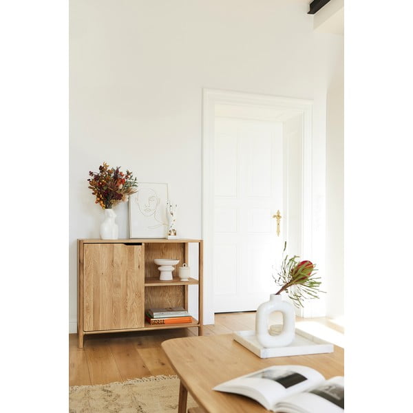 Skrinka z dubového dreva v prírodnej farbe 95x80 cm Twig – The Beds-image-4