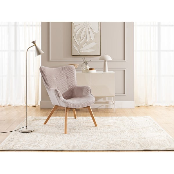 Svetloružové menčestrové kreslo Niko – Ropez-image-4