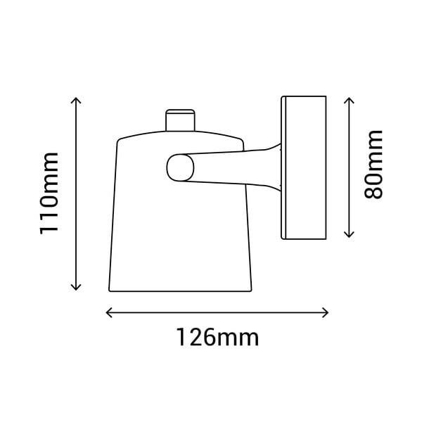 Čierne nástenné svietidlo SULION Ibai, výška 11 cm-image-3