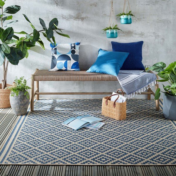 Modro-béžový vonkajší koberec 200x200 cm Moretti - Flair Rugs-image-1