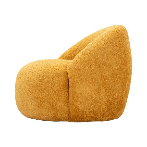 Kreslo z textílie buklé v horčicovej farbe Ginerva – Mauro Ferretti-image-4