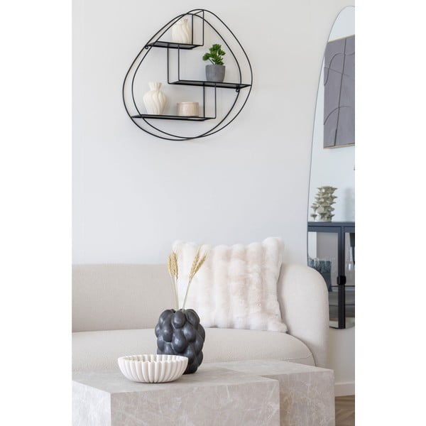 Čierna poschodová kovová polica 60 cm Wrexham – House Nordic-image-1