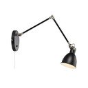Čierna nástenná lampa Markslöjd House, dĺžka ramena 84,5 cm