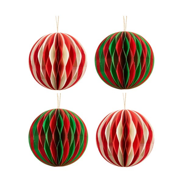 Papierové vianočné ozdoby v súprave 4 ks Honeycomb Balls – Sass & Belle
