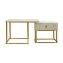 Krémové/v zlatej farbe konferenčné stolíky v súprave 2 ks v dekore mramoru 50x70 cm Beauty – Mauro Ferretti