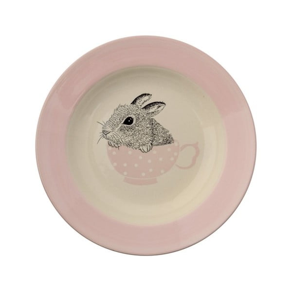 Ružový polievkový tanier z kameniny Bloomingville Nanna, ⌀ 25 cm