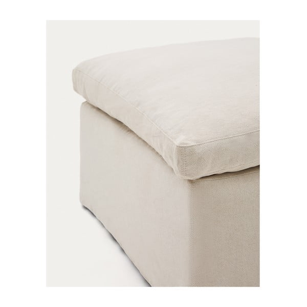 Béžová ľanová podnožka Zenira – Kave Home-image-1