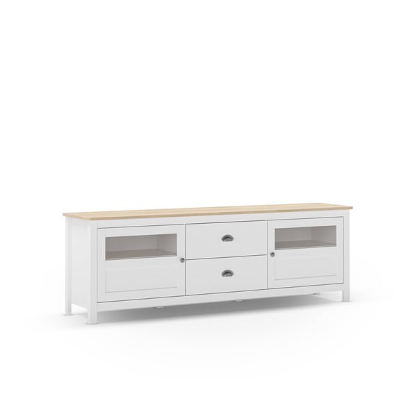 Biely TV stolík z borovicového dreva 180x59 cm Misti – Marckeric-image-4