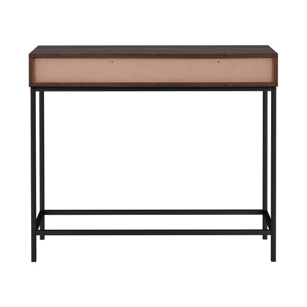 Tmavohnedý konzolový stolík s doskou v dekore orechového dreva 35x90 cm Celine – Støraa-image-2