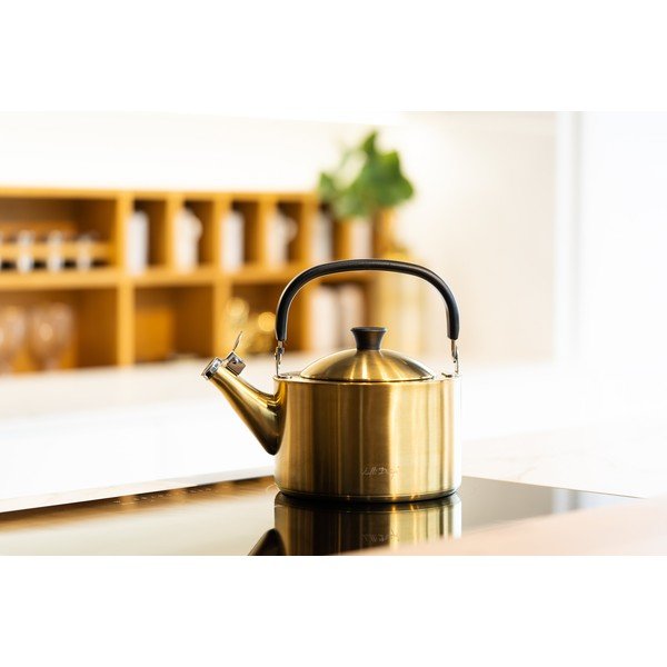 Varná kanvica z nehrdzavejúcej ocele v zlatej farbe 1,5 l Diamante – Vialli Design-image-2