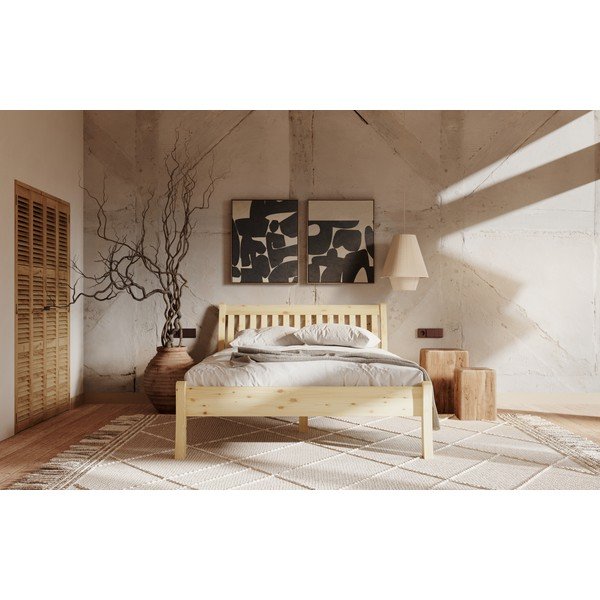 Jednolôžková posteľ z borovicového dreva v prírodnej farbe 90x200 cm Tonja – Olivia Living-image-1