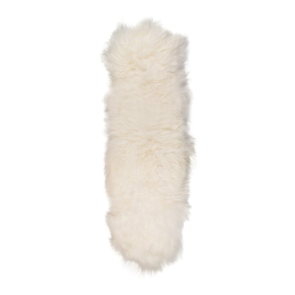 Biely kožušinový koberec z ovčej kože Arctic Fur Papaya, 160 × 50 cm