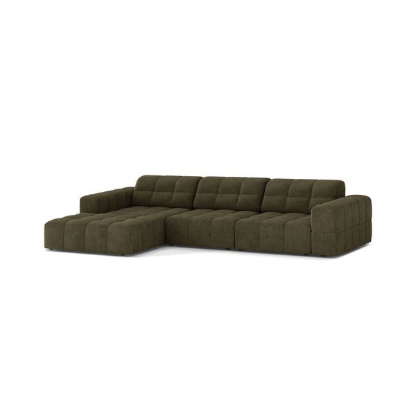Khaki ženilková rohová pohovka (ľavý roh/s leňoškou) Chicago – Cosmopolitan Design-image-1