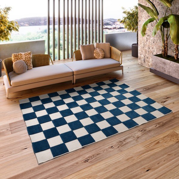 Modrý/krémovobiely vnútorný a vonkajší koberec 160x230 cm Cuadros – Universal-image-1