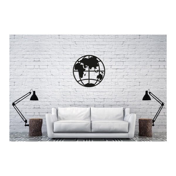 Čierna nástenná dekorácia Oyo Concept Earth, 35 × 35 cm