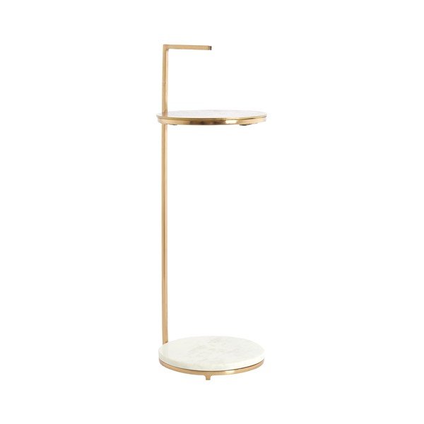 Okrúhly odkladací stolík s mramorovou doskou ø 26 cm Leda – Light & Living