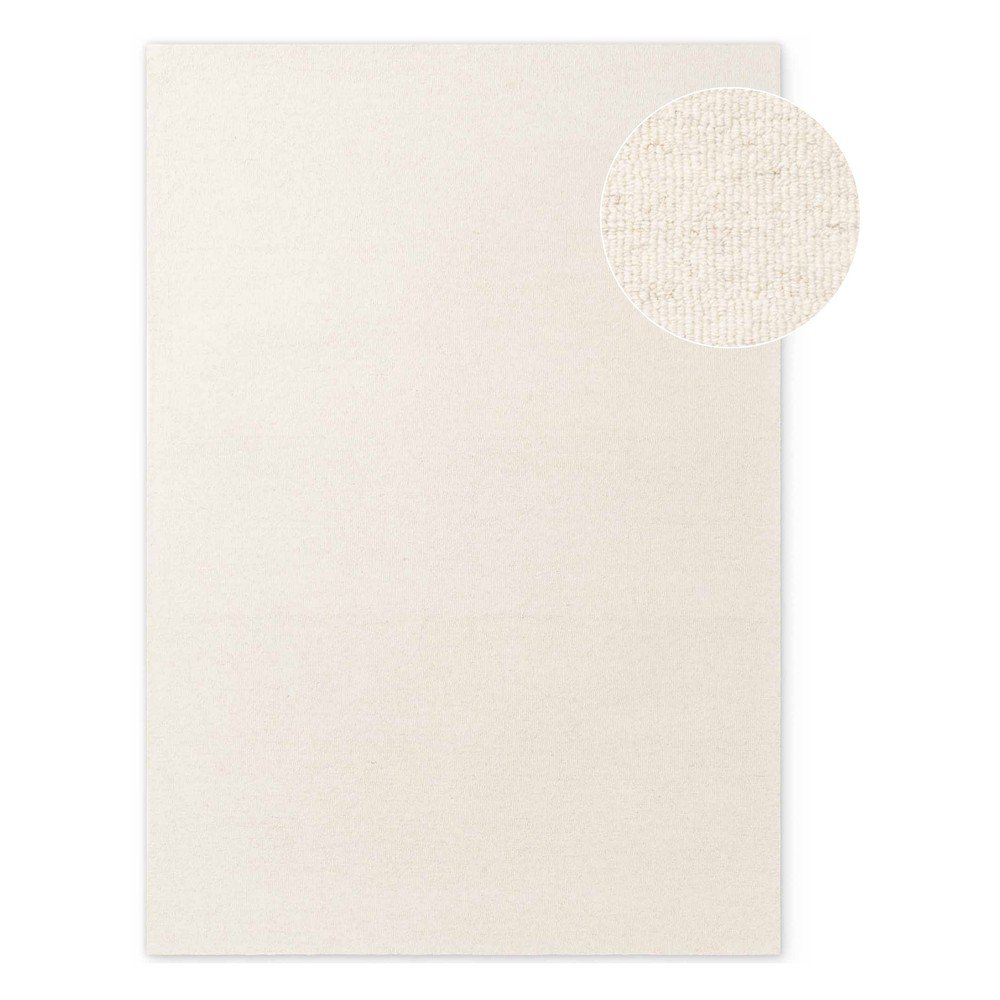 E-shop Krémový ručne tkaný vlnený koberec 140x200 cm Puristic Knots – Elle Decoration