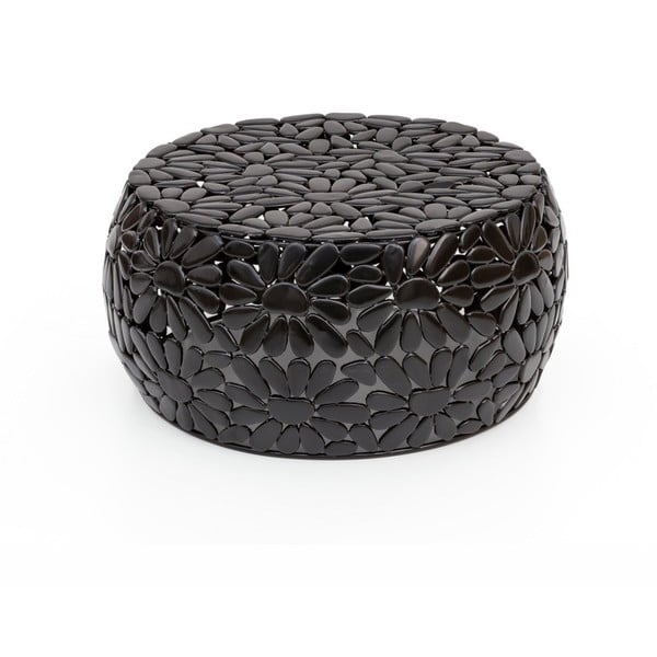 Čierny konferenčný stolík WOOX LIVING Floral, ⌀ 56 cm