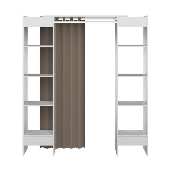 Otvorená šatníková skriňa vo svetlohnedo-bielej farbe 185x182 cm Tom – TemaHome-image-3