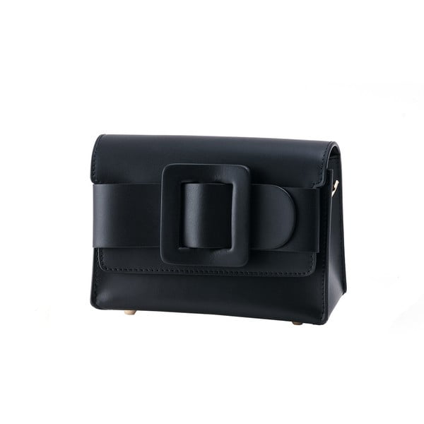 Čierna listová kabelka / kabelka z pravej kože Andrea Cardone Lessino