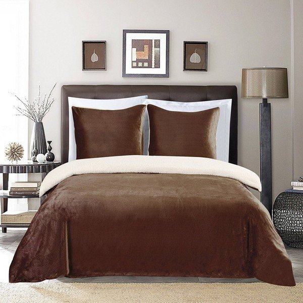 Hnedé obliečky na dvojlôžko z mikrovlákna 200x200 cm Teddy – AmeliaHome-image-1