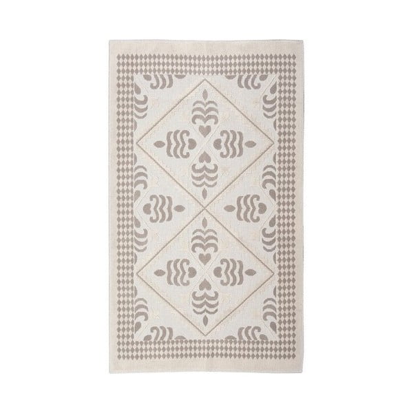 Krémový bavlnený koberec Flair, 60 × 90 cm