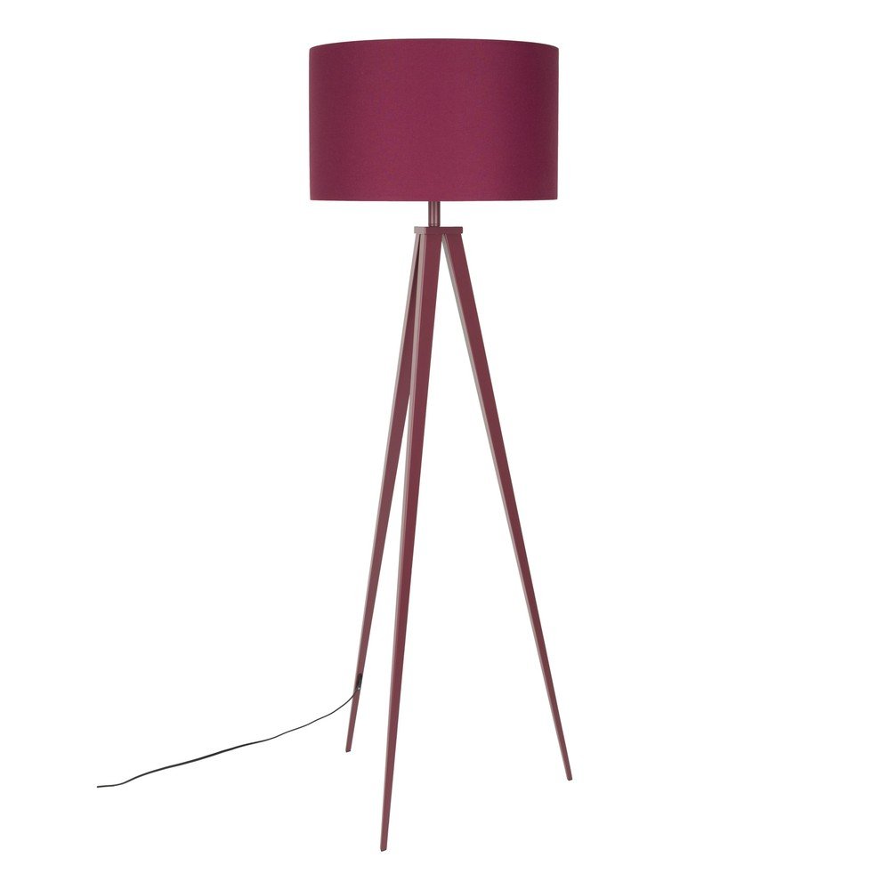 E-shop Vínovočervená stojacia lampa s textilným tienidlom (výška 157 cm) Tripod – Zuiver