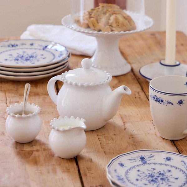 Biela kameninová kanvica na čaj so sitkom 500 ml Pearl – Costa Nova-image-3