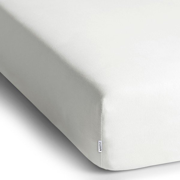 Biela napínacia plachta jersey 180x200 cm Amber – Restilo-image-2