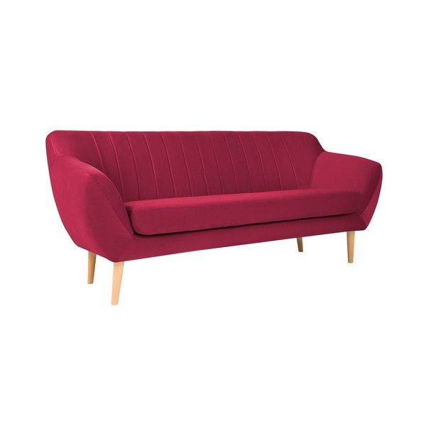 Tmavoružová zamatová pohovka Mazzini Sofas Sardaigne, 188 cm-image-1