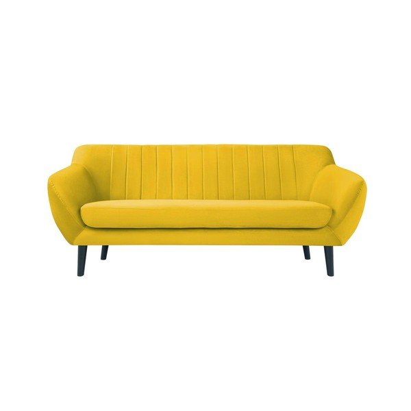 Žltá zamatová pohovka Mazzini Sofas Toscane, 188 cm