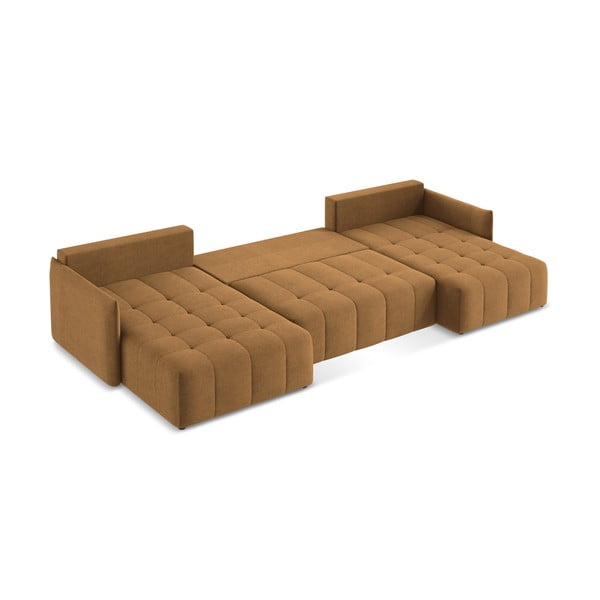 Terakotová rozkladacia/s úložným priestorom rohová pohovka (do tvaru "U") Moku – Makamii-image-3