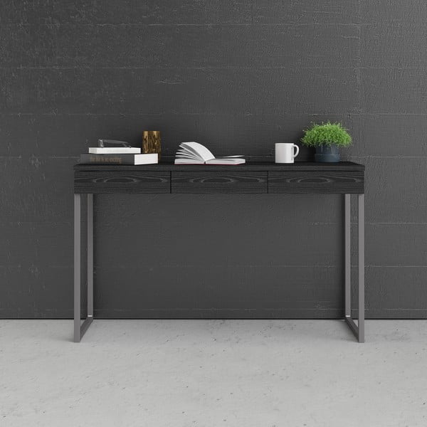 Čierny pracovný stôl Tvilum Function Plus, 126 x 52 cm-image-1