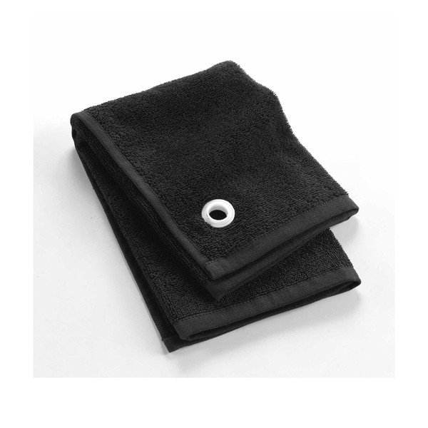 Čierny froté bavlnený uterák 50x50 cm Cuistot – douceur d'intérieur