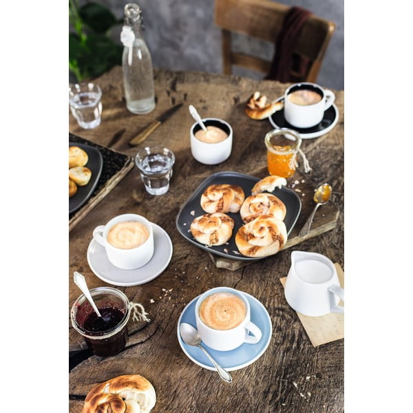 Sivo-biely porcelánový hrnček s tanierikom Maxwell&Williams Tint, 240ml-image-1