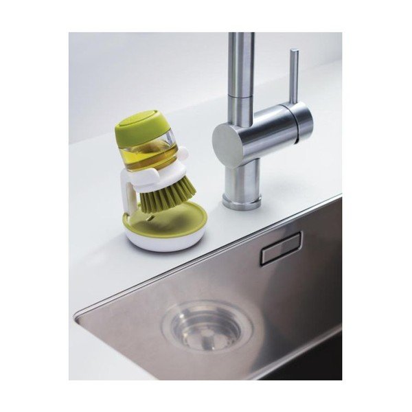 Zelená kefa Palm Scrub s dávkovačom a stojanom Joseph Joseph-image-1