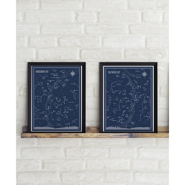 Sada 2 plagátov Follygraph Little & Big Astronomer Blue, 30 × 40 cm