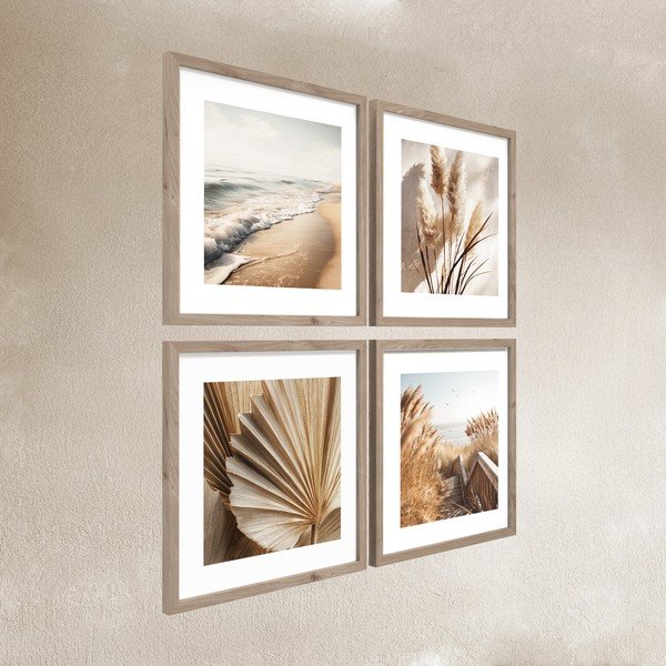 Tlačené obrazy v súprave 4 ks s rámom 30x30 cm Boho Dreams – Styler-image-3