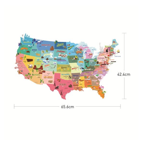 Veľká samolepiaca mapa USA Ambiance, 50 × 70 cm-image-3
