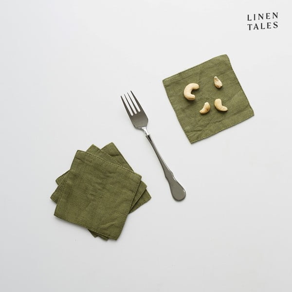 Zelené látkové obrúsky v súprave 4 ks - Linen Tales